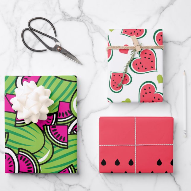 Hoja De Papel De Regalo Melons Funky Fruit Pattern (Anverso)