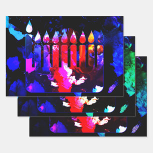 Hoja De Papel De Regalo Menorah milagrosa