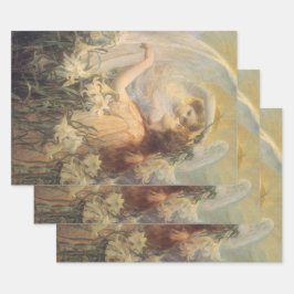 Hoja De Papel De Regalo Mensaje del Ángel por George Swinstead, Arte Antig