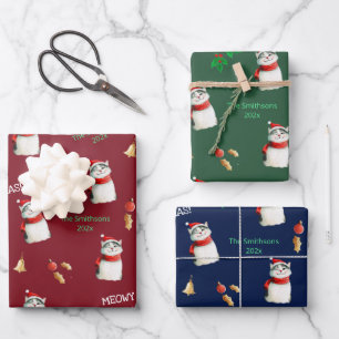Hoja De Papel De Regalo Meowy Cat Festivier Navidades personalizados