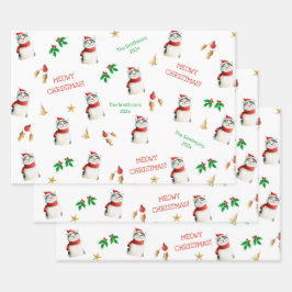 Hoja De Papel De Regalo Meowy Cat Personalized Cute Navidades
