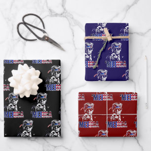 Hoja De Papel De Regalo Merica Trump Bandera Estadounidense