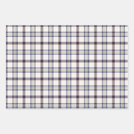 Hoja De Papel De Regalo Merino White and Blue Zodiac Plaid