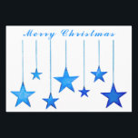 Hoja De Papel De Regalo Merry Christmas Blue star Decoration with text<br><div class="desc">Three different wrapping paper sheets with Christmas themes. The text can be personalized. Enrich your presents with one of this unique and amazing gift wrapping paper sheets. Blue stars as Christmas Decoration. Image © Angelika Stern If you need any help or if you are looking for matching items, please feel...</div>