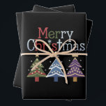 Hoja De Papel De Regalo Merry Christmas Cross Xmas Tree Retro<br><div class="desc">Merry Christmas Cross Xmas Tree Retro</div>