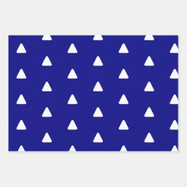 Hoja De Papel De Regalo Merry Christmas Navy White Triangle