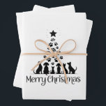 Hoja De Papel De Regalo Merry Christmas Paw Tree Dog Lover Cat Lover Mamá<br><div class="desc">Merry Christmas Paw Tree Dog Lover Cat Lover Mamá</div>