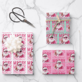 Hoja De Papel De Regalo Merry Christmas Santa Blowing Bubble Gum Gift Wrap