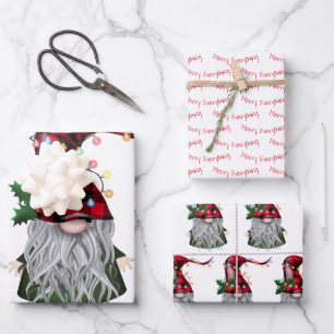 Hoja De Papel De Regalo Merry Everything Holiday Gnome