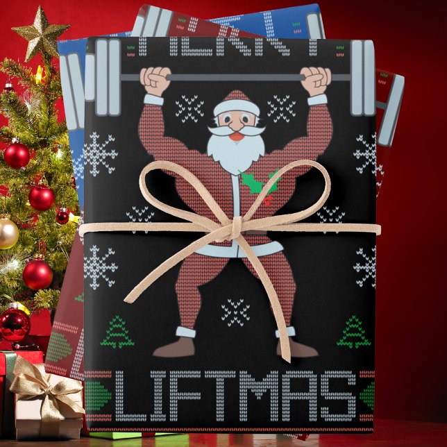 Hoja De Papel De Regalo Merry Liftmas Navidades feos entrenamiento de gimn (Subido por el creador)
