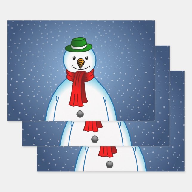 Hoja De Papel De Regalo Merry Snowman (Set)