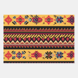 Hoja De Papel De Regalo Mes de la herencia hispánica Arte popular con patr