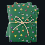 Hoja De Papel De Regalo Mesa de billar de Billiards de Cumpleaños de la No<br><div class="desc">Este patrón presenta bolas dibujadas a mano 1-15,  sólidos y rayas que evocan la competencia clásica.</div>