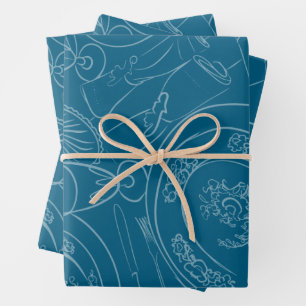 Hoja De Papel De Regalo Mesa de Brunch Ilustrada