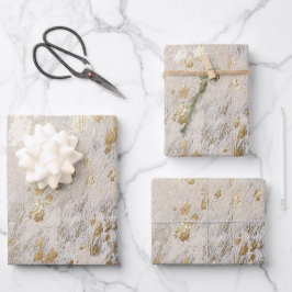 Hoja De Papel De Regalo Metálico de impresión de Piel de vaca de oro