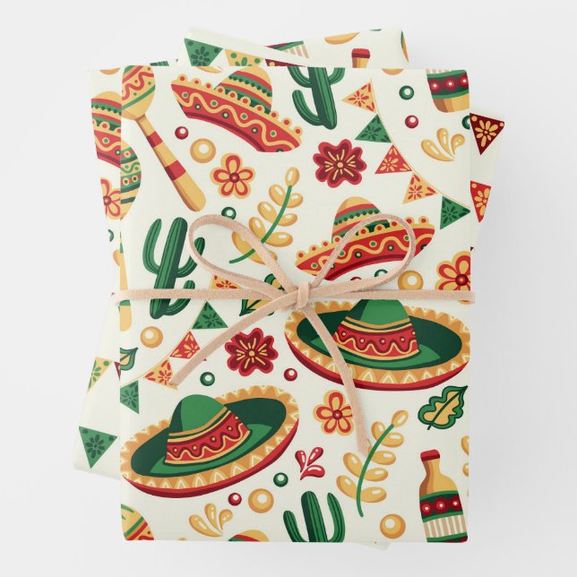 Hoja De Papel De Regalo Mexican Cinco De Mayo Pattern  (In situ)