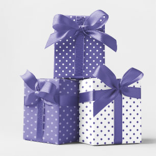 Hoja De Papel De Regalo Mezcla de lunares blancos y pervinca