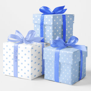 Hoja De Papel De Regalo Mezcla de lunares pastel blanco y azul
