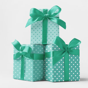 Hoja De Papel De Regalo Mezcla de lunares pastel blanco y azul claro