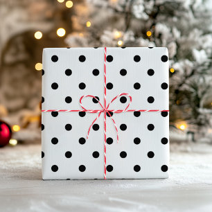 Hoja De Papel De Regalo Mezcla de sal y pimienta de lunares blancos y negr