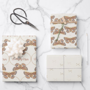 Hoja De Papel De Regalo Mezcla de un Baby Shower de besos de mariposa