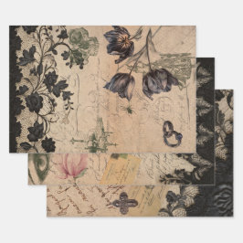 Hoja De Papel De Regalo Mezcla gótica victoriana shabby chic