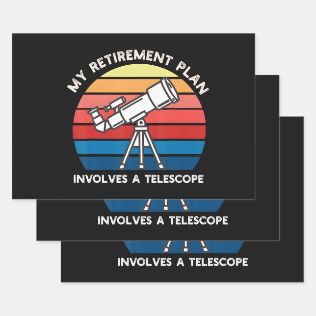 Hoja De Papel De Regalo Mi plan de jubilación implica un telescopio (Set)
