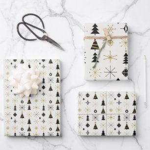 Hoja De Papel De Regalo Mid Century Modern Christmas Icons