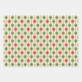 Hoja De Papel De Regalo Midcentury Modern Retro Christmas Patterns