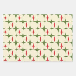Hoja De Papel De Regalo Midcentury Modern Retro Christmas Patterns