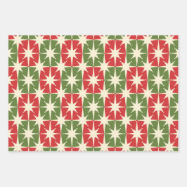 Hoja De Papel De Regalo Midcentury Modern Retro Christmas Patterns