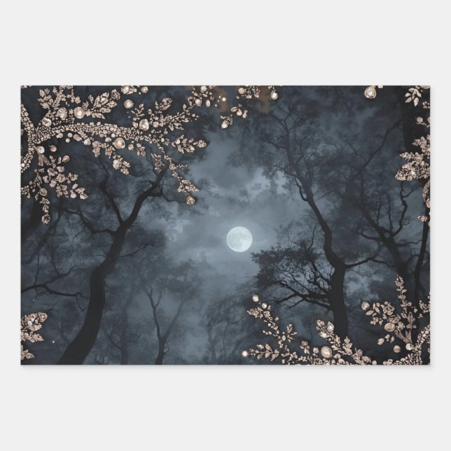 Hoja De Papel De Regalo Midnight Crystal  (Anverso)