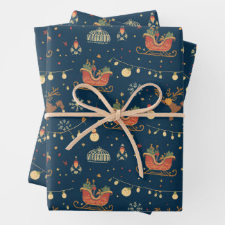 Hoja De Papel De Regalo Midnight Sleigh Ride 