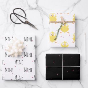 Hoja De Papel De Regalo "Mina Mina" Loco amor a los polluelos