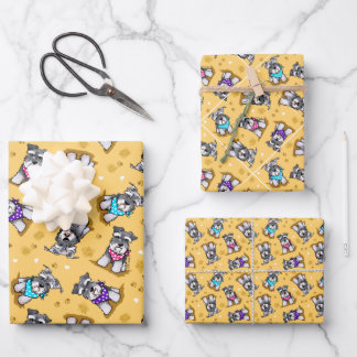 Hoja De Papel De Regalo Mini Schnauzer Sunshine