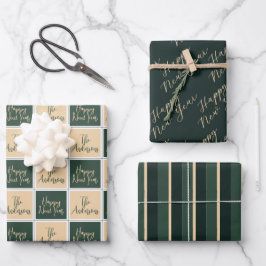 Hoja De Papel De Regalo Mínima tipografía de Año Nuevo Feliz