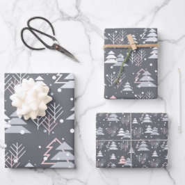 Hoja De Papel De Regalo Minimalist Modern Grey Festive Cute