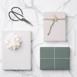 Hoja De Papel De Regalo Minimalista Natural Color Sólido de Salvia Profund