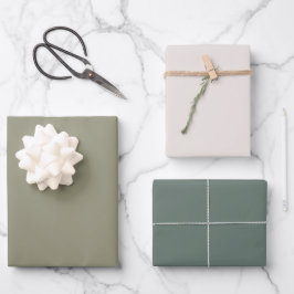 Hoja De Papel De Regalo Minimalista tierra verde oliva beige boda sólida