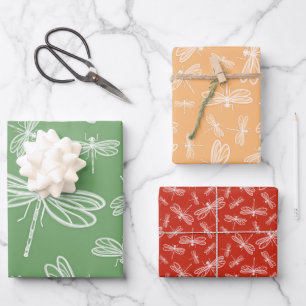 Hoja De Papel De Regalo Mínimo de libélula