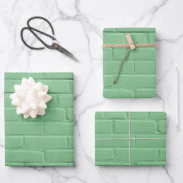 Hoja De Papel De Regalo Mint Green Brick Wall