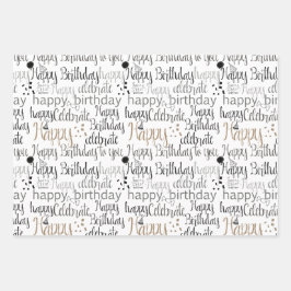 Hoja De Papel De Regalo Mint White Fun Happy Balloons Birthday