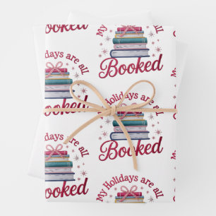 Hoja De Papel De Regalo Mis vacaciones están bordadas Libros de Navidad