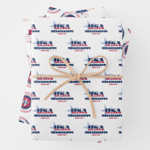 Hoja De Papel De Regalo Mississippi, 50 estados, Liberty Bell