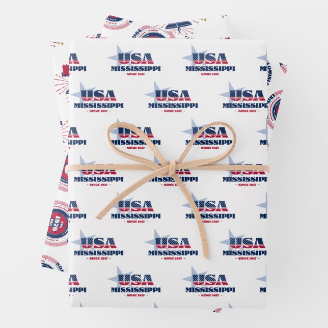 Hoja De Papel De Regalo Mississippi, 50 estados, Liberty Bell (In situ)