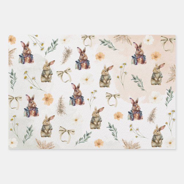 Hoja De Papel De Regalo Mister Whimsy Spring Bunny (Anverso)
