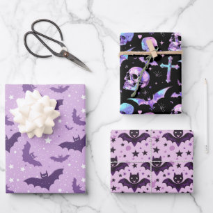 Hoja De Papel De Regalo Místico Púrpura Gótico