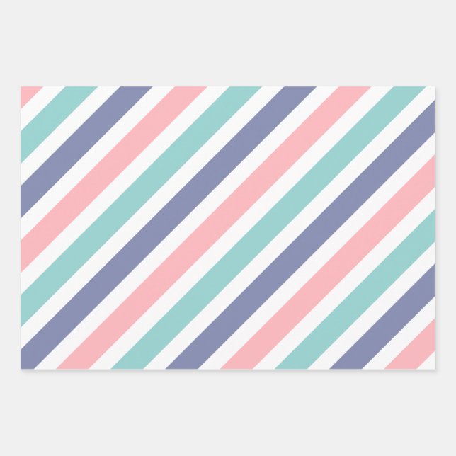 Hoja De Papel De Regalo Mixed Colorful Stripes Pattern (Anverso)