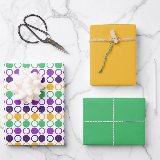Hoja De Papel De Regalo Mod Mardi Gras Lunares (Anverso)