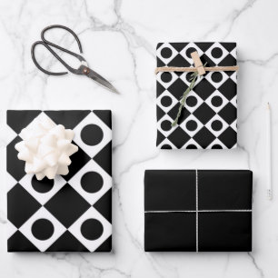 Hoja De Papel De Regalo Mod Retro 60's Black